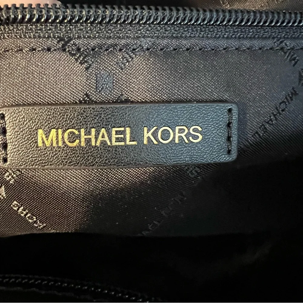 Michael Kors Black & White Logo Color Block Tote Bag Retail $448.